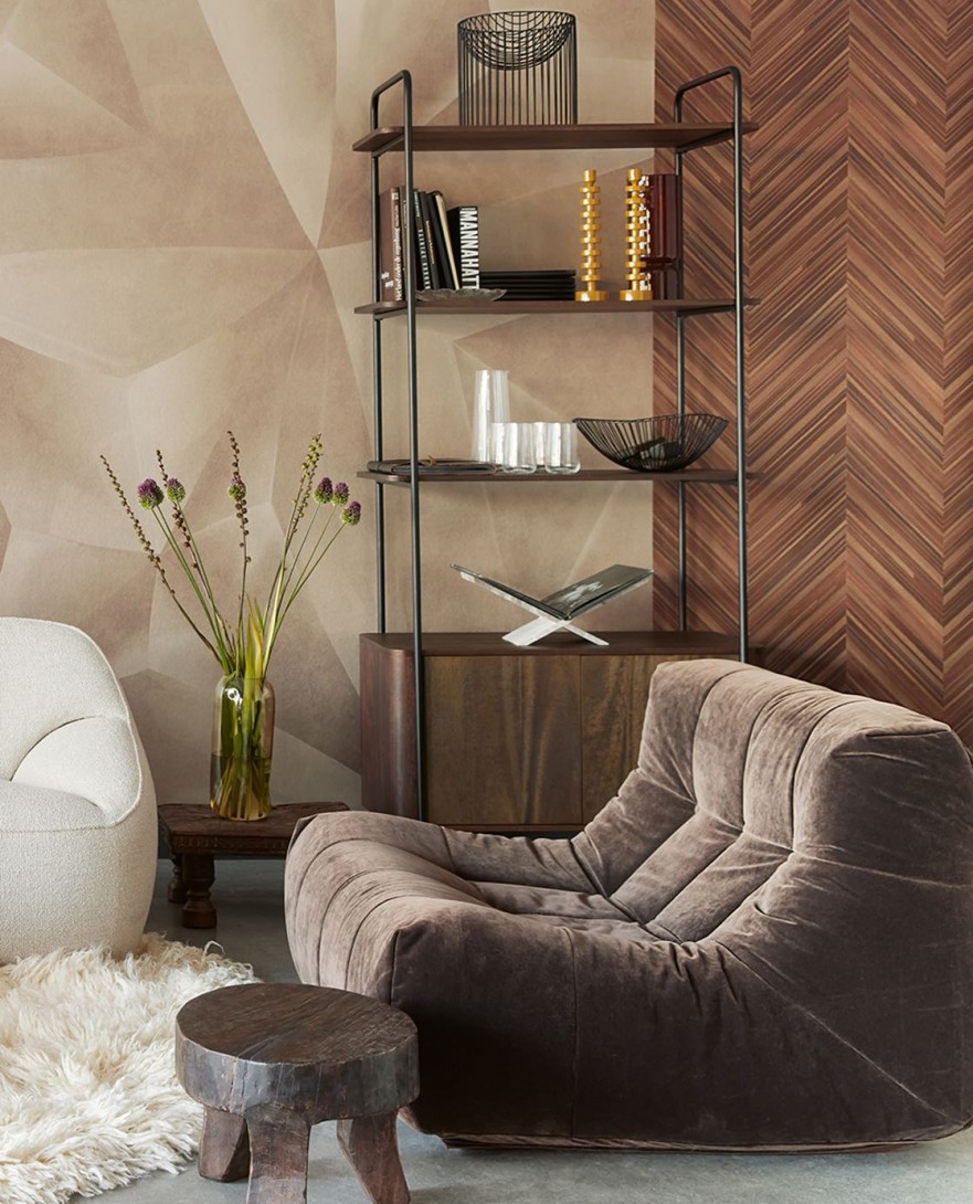 Eijffinger 340186 Gilded - mural w geometryczny wzór z trójwymiarowym efektem