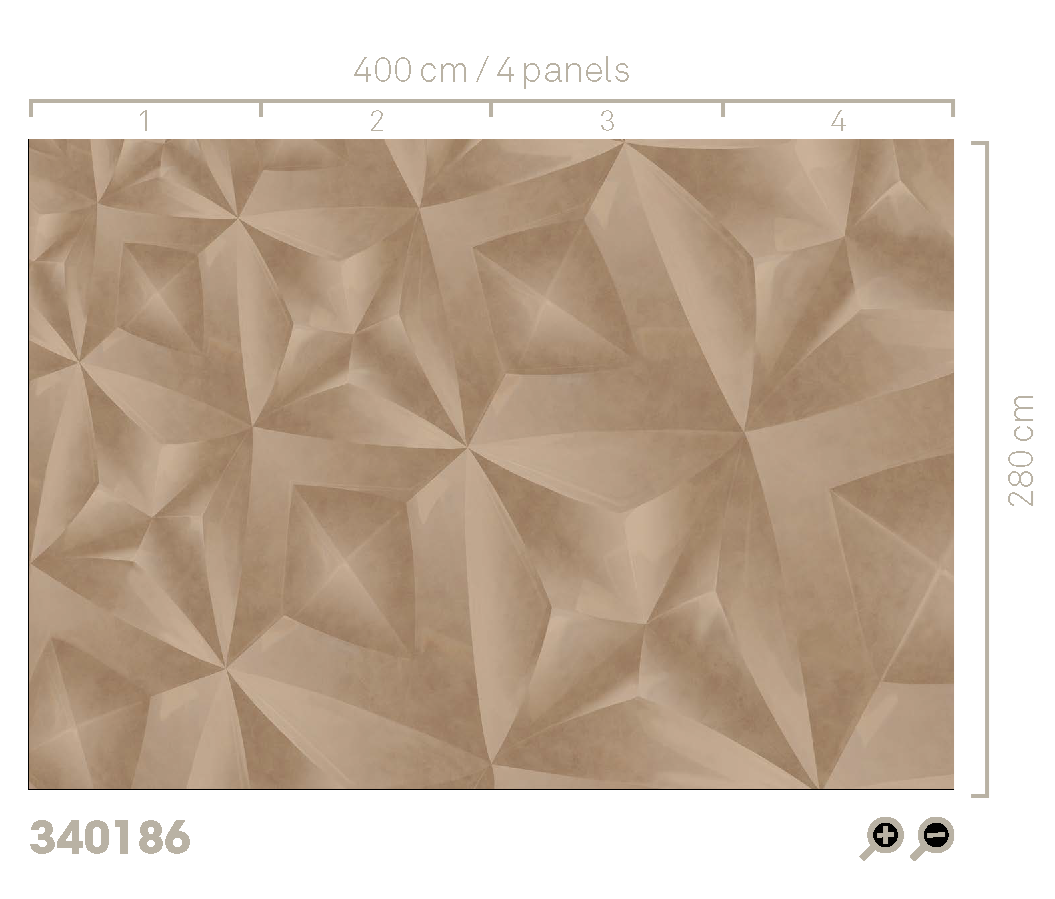 Eijffinger 340186 Gilded - mural w geometryczny wzór z trójwymiarowym efektem