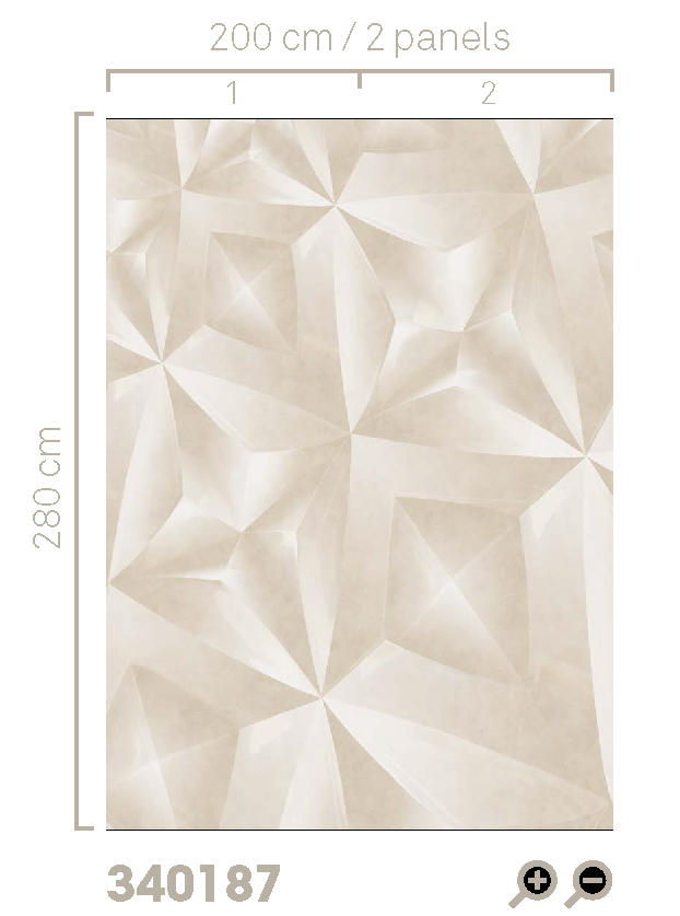 Eijffinger 340187 Gilded - mural w geometryczny wzór z trójwymiarowym efektem