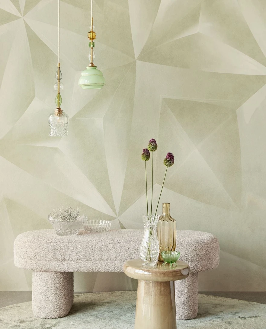 Eijffinger 340188 Gilded - mural w geometryczny wzór z trójwymiarowym efektem