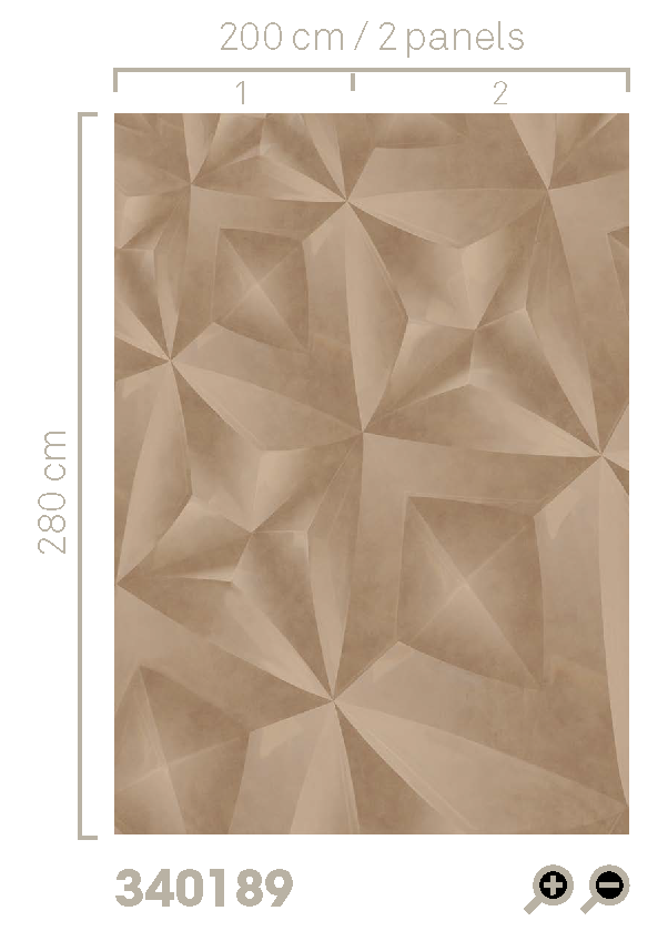 Eijffinger 340189 Gilded - mural w geometryczny wzór z trójwymiarowym efektem