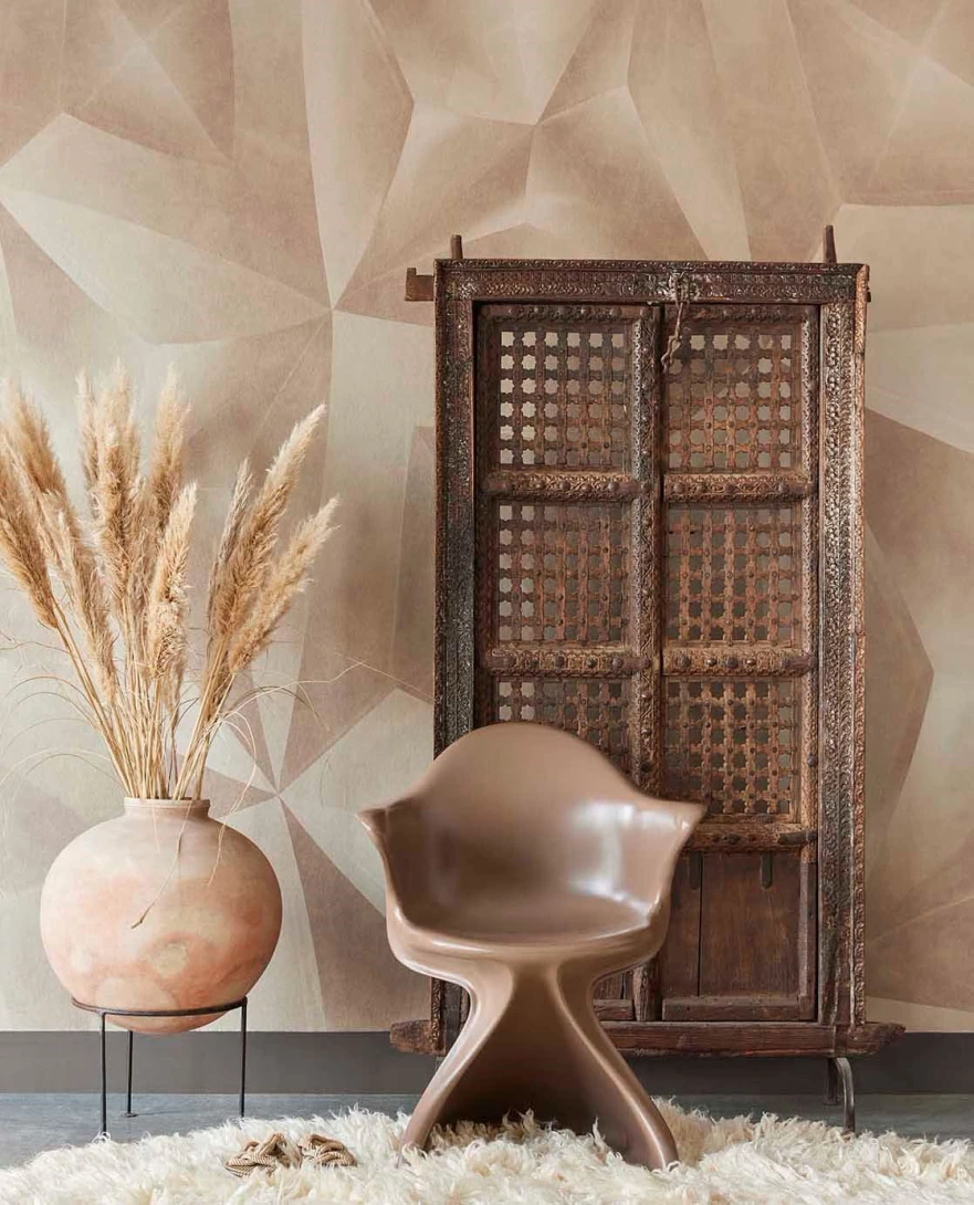 Eijffinger 340191 Gilded - mural w geometryczny wzór z trójwymiarowym efektem