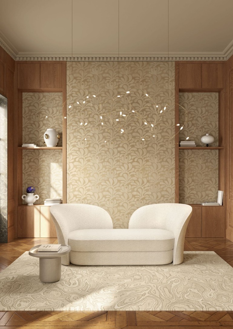 Arte MO5022 Moooi Wallcovering Green House Woodblock Beetle Fern Ebony - tapeta imitująca drewniany fornir