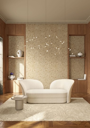 Arte MO5022 Moooi Wallcovering Green House Woodblock Beetle Fern Ebony - tapeta imitująca drewniany fornir