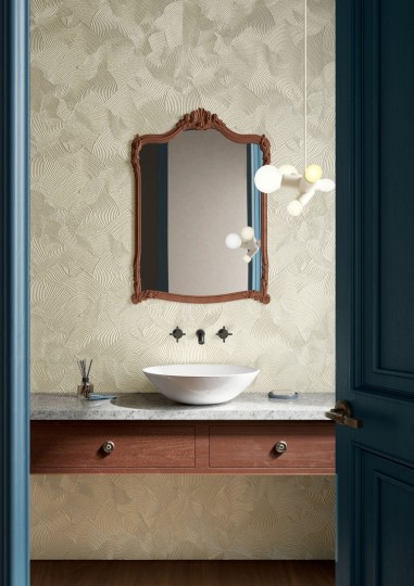 Arte MO5040 Moooi Wallcovering Green House Techno Bee Embroiderd Ivory - tapeta z efektem mory