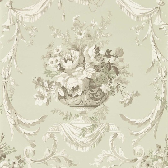 Sanderson 217318 Giles Deacon Andromeda’s Cup Celadon - tapeta w bukiety kwiatów