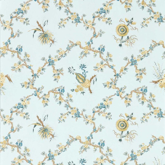 Sanderson 217322 Giles Deacon Trelliage Primrose/Danbury - tapeta w kwiaty