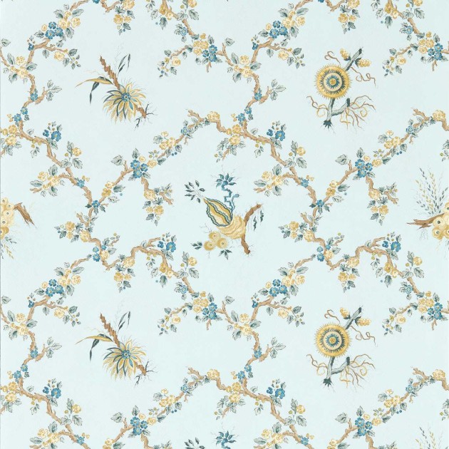 Sanderson 217322 Giles Deacon Trelliage Primrose/Danbury - tapeta w kwiaty