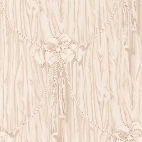 Sanderson 217308 Giles Deacon Wilsford Conch - tapeta w zasłony z kokardami
