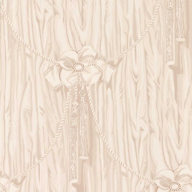 Sanderson 217308 Giles Deacon Wilsford Conch - tapeta w zasłony z kokardami