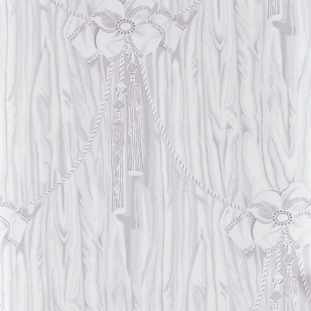 Sanderson 217374 Giles Deacon Wilsford Tyrian Lilac - tapeta w zasłony z kokardami
