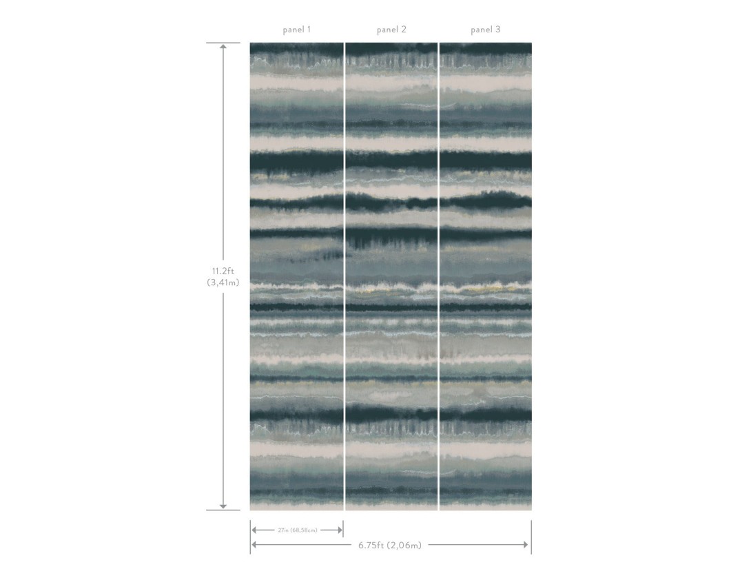 York LM5426MW1 Lemieux Et Cie Signature Edition Blue - mural w abstrakcyjny wzór