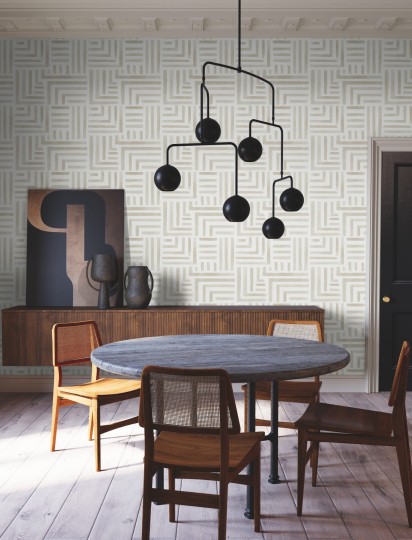 York LM5362 Lemieux Et Cie Signature Painterly Labyrinth Light Neutral - tapeta w abstrakcyjny labirynt