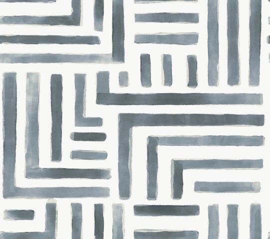 York LM5364 Lemieux Et Cie Signature Painterly Labyrinth Aqua - tapeta w abstrakcyjny labirynt