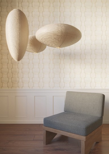 York LM5371 Lemieux Et Cie Signature La Broderie Beige - tapeta w geometryczny wzór