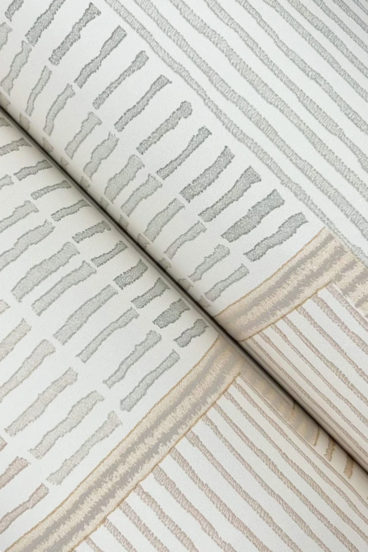 York LM5371 Lemieux Et Cie Signature La Broderie Beige - tapeta w geometryczny wzór