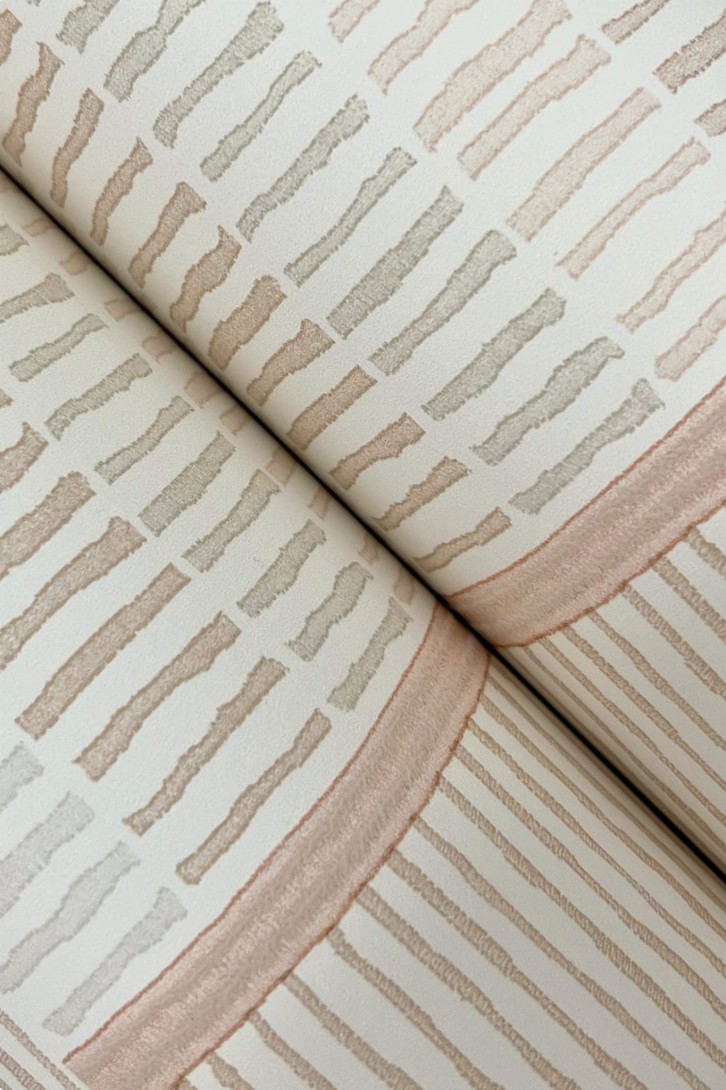 York LM5372 Lemieux Et Cie Signature La Broderie Blush - tapeta w geometryczny wzór