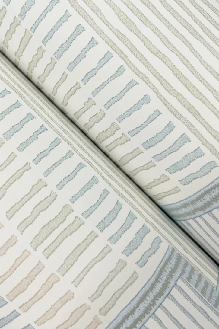 York LM5374 Lemieux Et Cie Signature La Broderie Sky - tapeta w geometryczny wzór