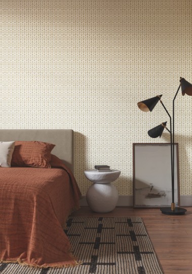 York LM5381 Lemieux Et Cie Signature Martigue Stripe Ochre - tapeta w geometryczny wzór