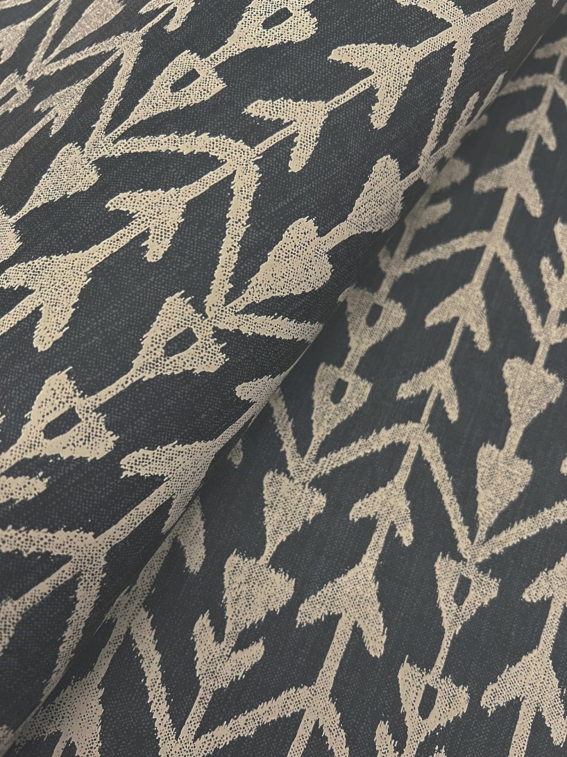 York LM5382 Lemieux Et Cie Signature Martigue Stripe Black - tapeta w geometryczny wzór