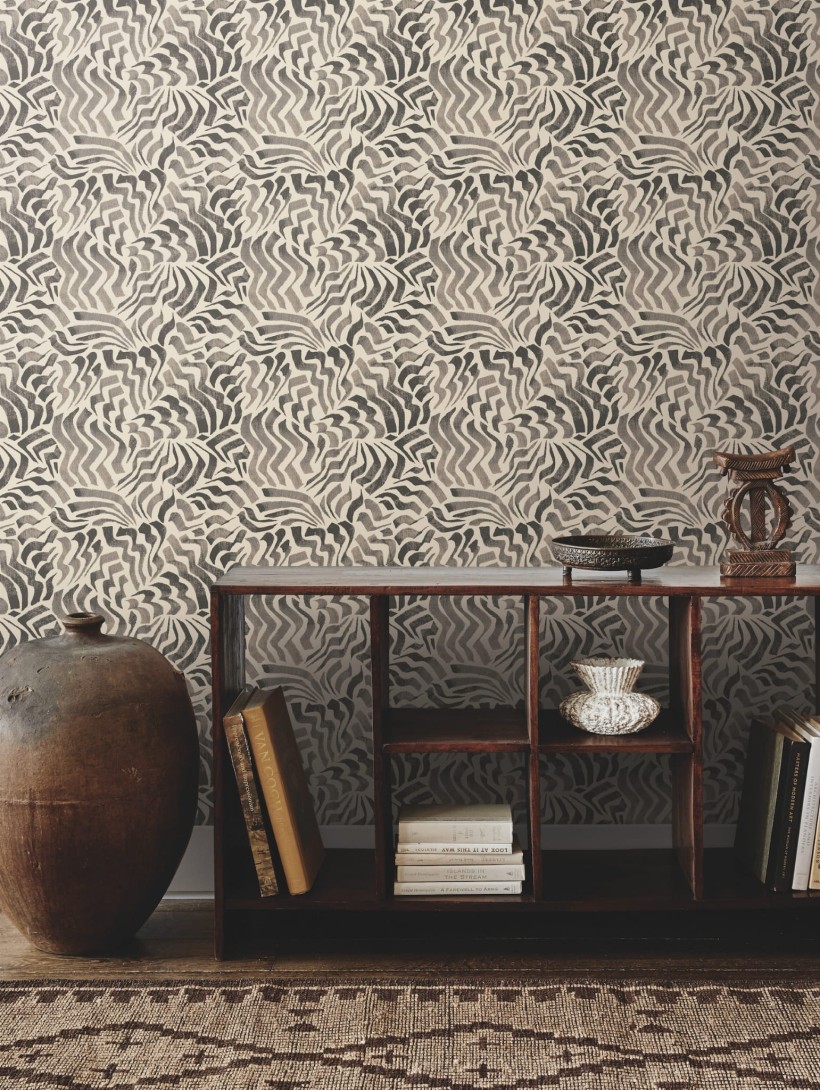 York LM5324 Lemieux Et Cie Signature Zora Wave Charcoal - tapeta w falujące paski