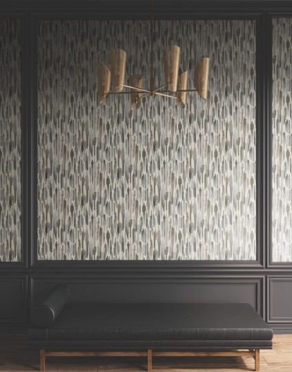 York LM5403 Lemieux Et Cie Signature Pluie Charcoal - tapeta w akwarelowy motyw