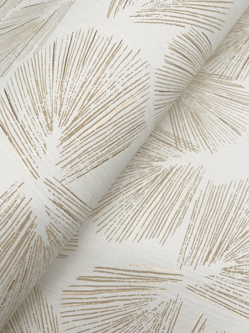 York LM5353 Lemieux Et Cie Signature Elora Leaf Gold - tapeta w minimalistyczne liście