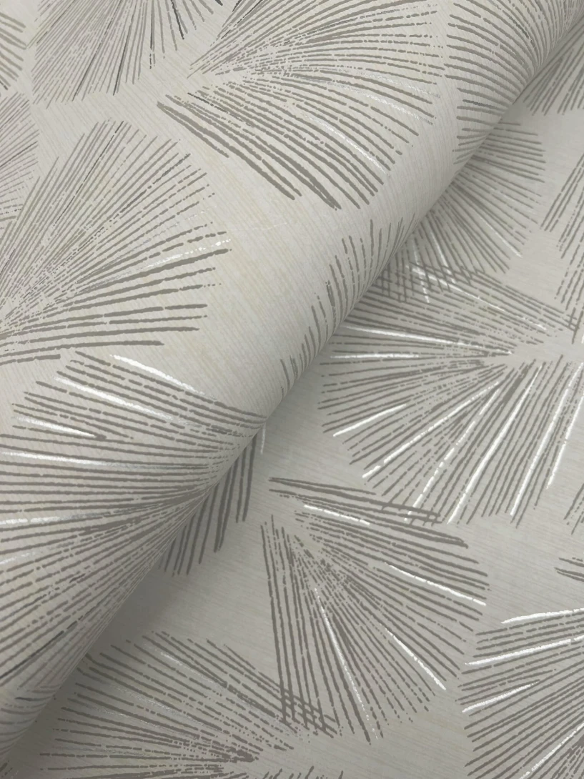York LM5354 Lemieux Et Cie Signature Elora Leaf Taupe - tapeta w minimalistyczne liście