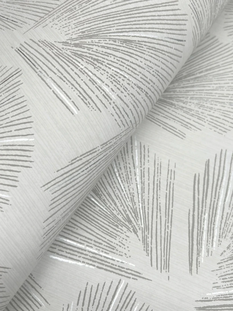 York LM5355 Lemieux Et Cie Signature Elora Leaf Grey - tapeta w minimalistyczne liście