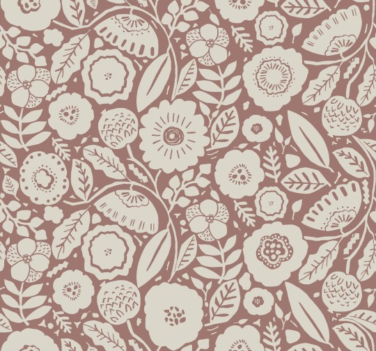 York LM5391 Lemieux Et Cie Signature Camille Blossom Vintage Rose - tapeta w minimalistyczne liście