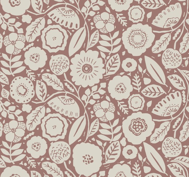 York LM5391 Lemieux Et Cie Signature Camille Blossom Vintage Rose - tapeta w minimalistyczne liście