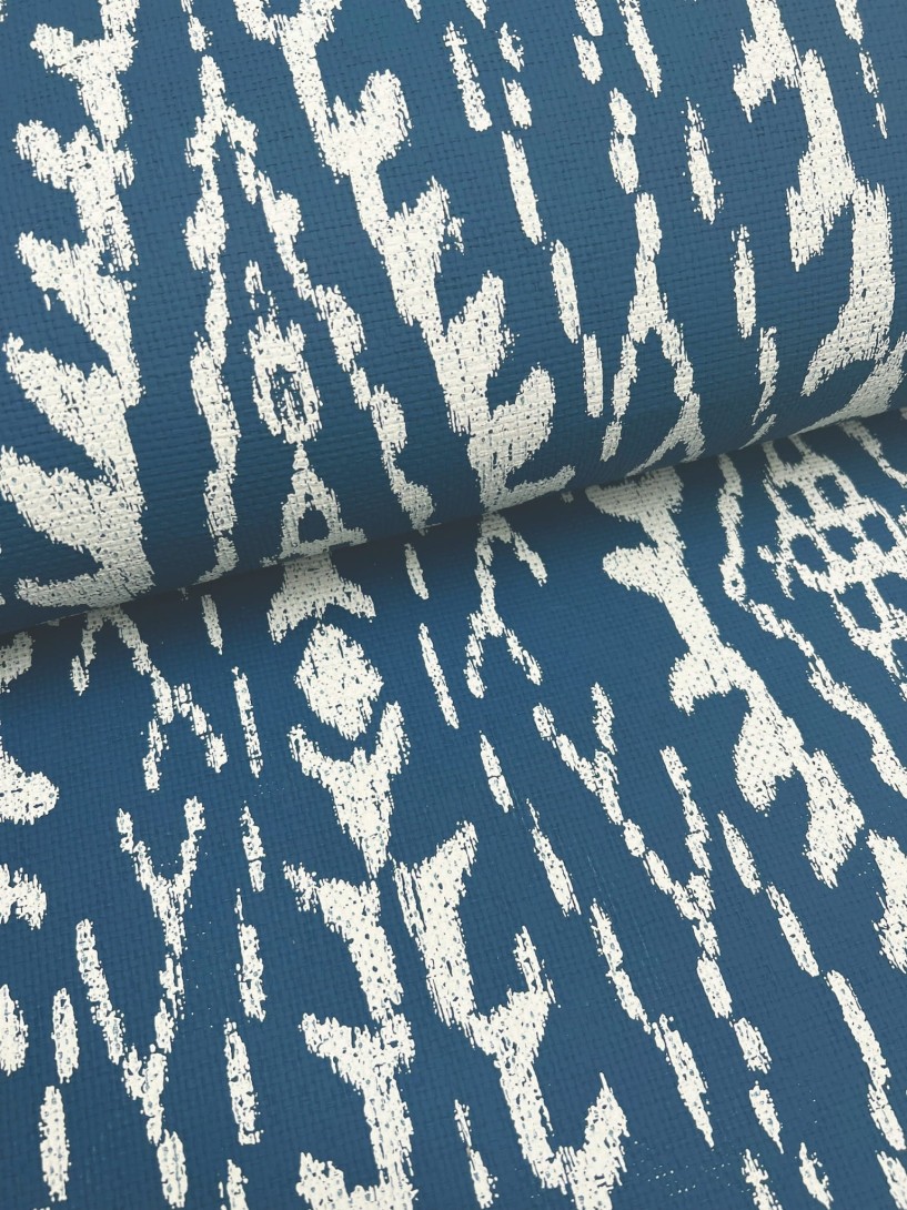 York LM5344 Lemieux Et Cie Signature Rousseau Paperweave Indigo - tapeta w diamentowy wzór