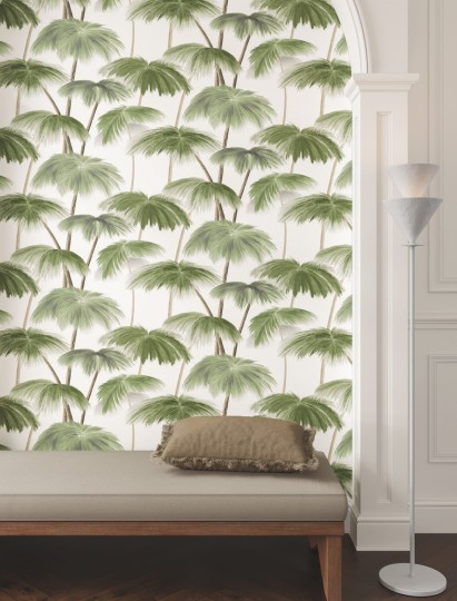 York LM5431 Lemieux Et Cie Signature Plein Air Palms Green - tapeta w palmy