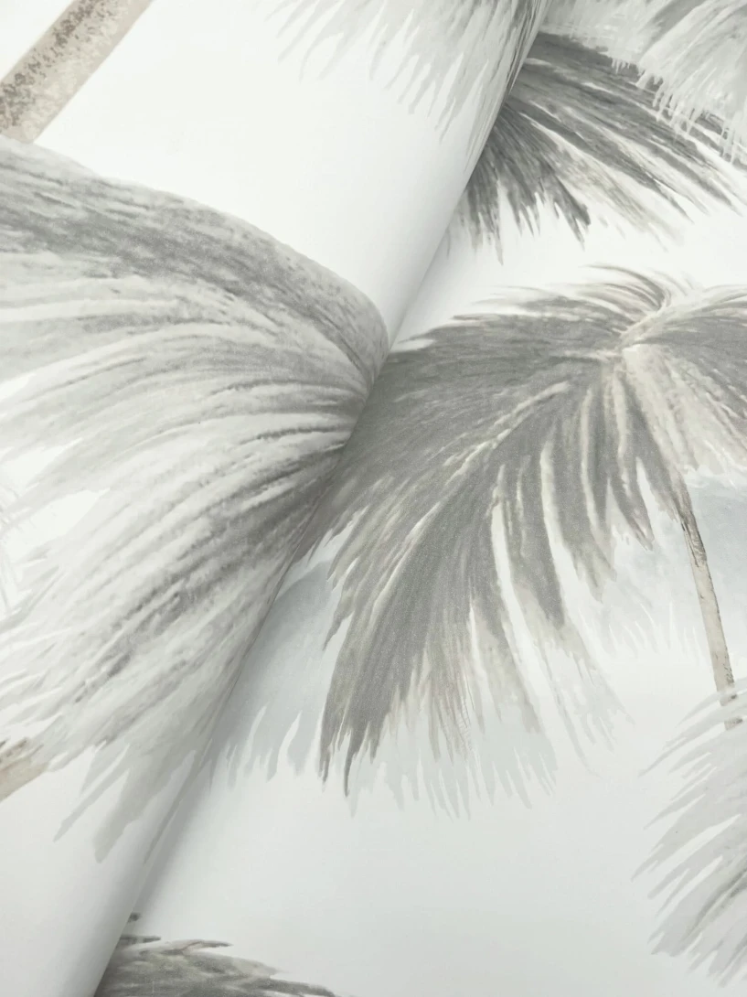 York LM5432 Lemieux Et Cie Signature Plein Air Palms Black & White - tapeta w palmy