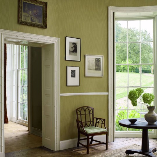 Zoffany 313075 Moiré Duck Egg - tapeta bawełniana imitująca tkaninę mora