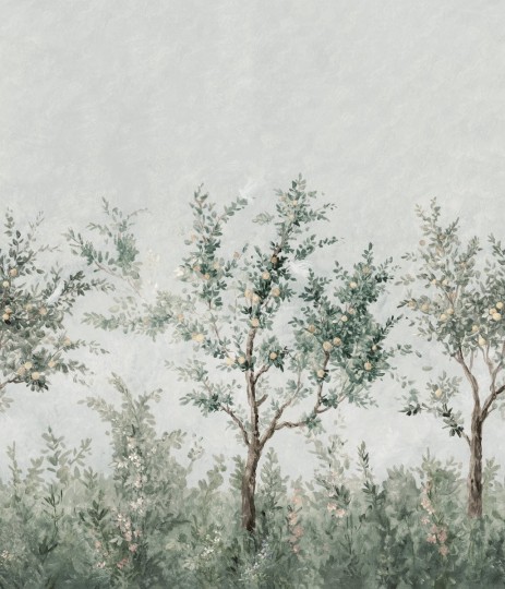 Boras Tapeter 9583W Studio Garden Lydia’s Garden Green - mural ogród z drzewami owocowymi