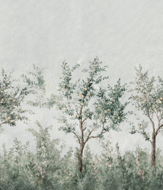 Boras Tapeter 9583W Studio Garden Lydia’s Garden Green - mural ogród z drzewami owocowymi