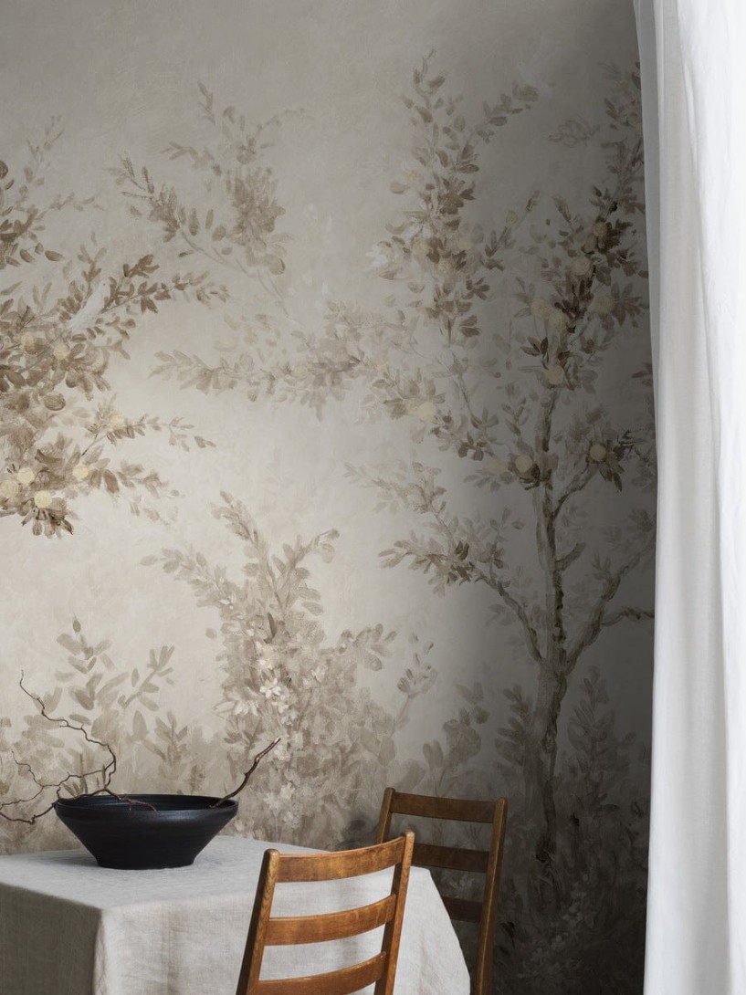 Boras Tapeter 9584W Studio Garden Lydia’s Garden Beige - mural ogród z drzewami owocowymi