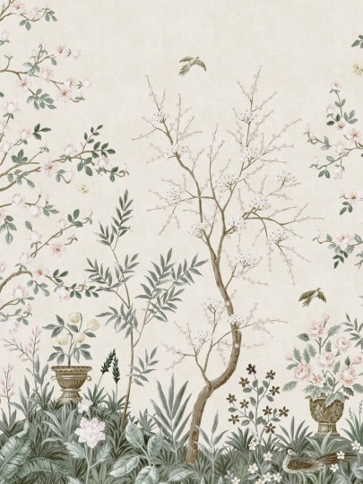 Boras Tapeter 9585W Studio Magnolia Garden White - mural w magnolie w stylu chinoiserie
