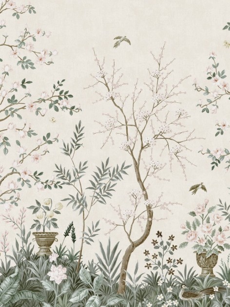 Boras Tapeter 9585W Studio Magnolia Garden White - mural w magnolie w stylu chinoiserie