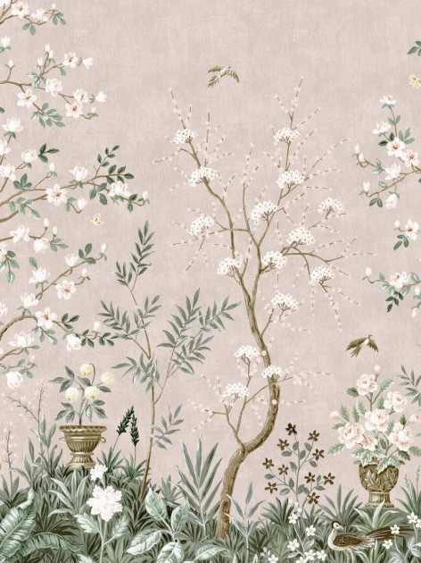 Boras Tapeter 9587W Studio Magnolia Garden Pink - mural w magnolie w stylu chinoiserie