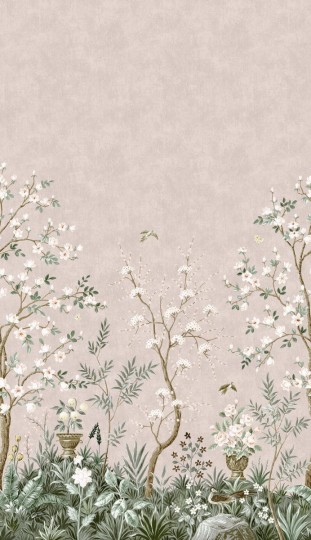 Boras Tapeter 9587W Studio Magnolia Garden Pink - mural w magnolie w stylu chinoiserie
