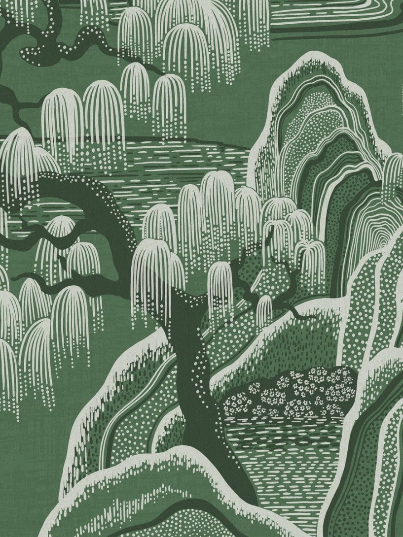 Boras Tapeter 9592W Studio Indigo Garden Green - mural japoński ogród