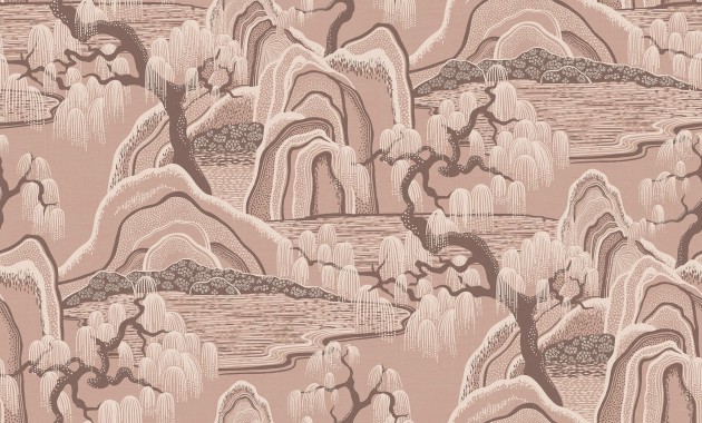 Boras Tapeter 9593W Studio Indigo Garden Pink - mural japoński ogród