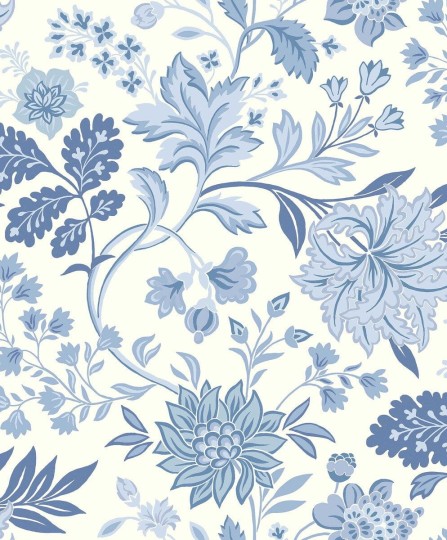 Boras Tapeter 6144 Blue & White Alicia Blue - tapeta w kwiaty