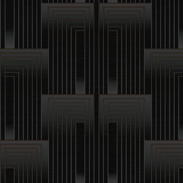 York DT5072 Candice Olson After Eight Vanishing Black/Copper - tapeta w geometryczny wzór