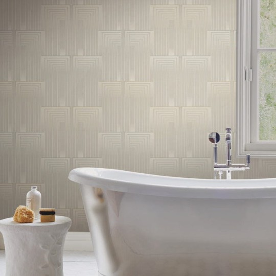 York DT5071 Candice Olson After Eight Vanishing Taupe/Pearl - tapeta w geometryczny wzór