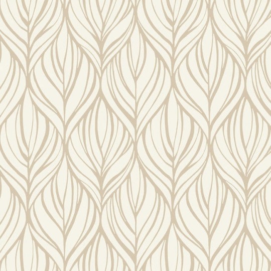 York DT5081 Candice Olson After Eight Palma White/Gold - tapeta w roślinny motwy