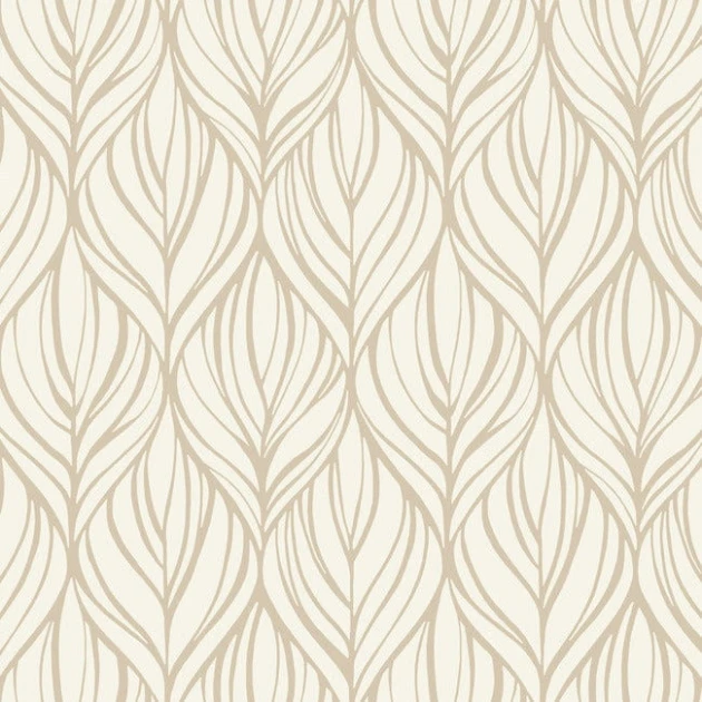 York DT5081 Candice Olson After Eight Palma White/Gold - tapeta w roślinny motwy