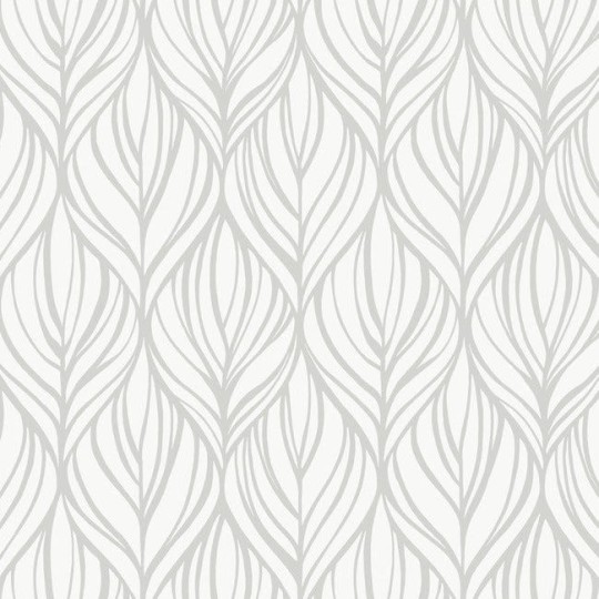 York DT5084 Candice Olson After Eight Palma White/Silver - tapeta w roślinny motwy